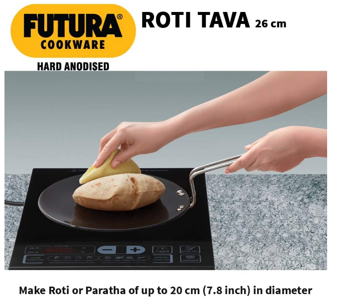 Hawkins Futura HW8001000  26cm Hard Anodised Roti Tava - Black - Zoom Image 4