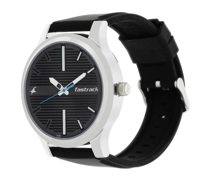 Fastrack 38051SP01 Fundamentals Grey Dial Silicone Strap Watch for Men - Black - Zoom Image 2