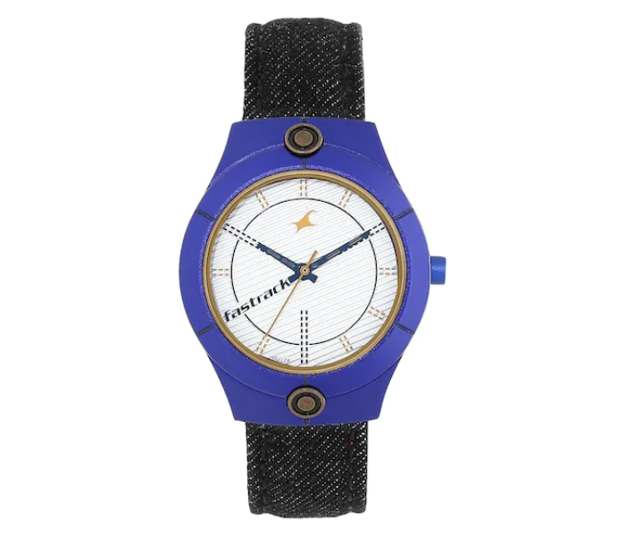 Fastrack 6178AL01 White Dial Black Denim Strap Watch - Blue - Zoom Image 1