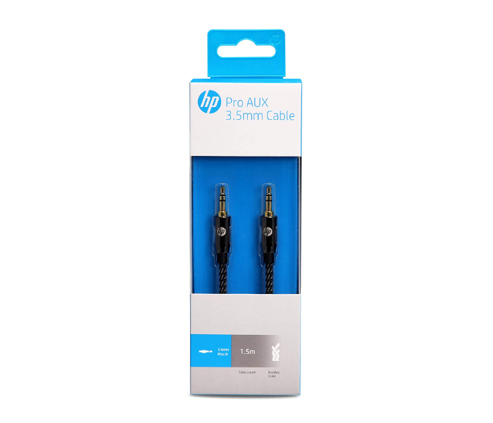 HP HP030GBBLK1.5TW 1.5 Meter Pro AUX 3.5mm Cable - Black - Zoom Image 2