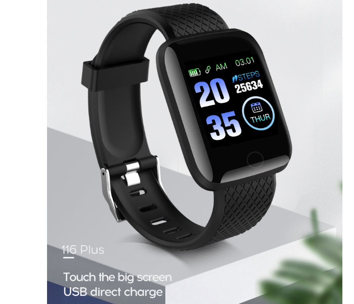 Waterproof Smart Watch Plus with Fitness Tracker - Black - Zoom Image 2