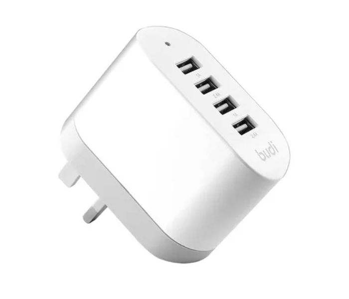 Budi Portable Adapter with 4 USB Ports - White - Zoom Image