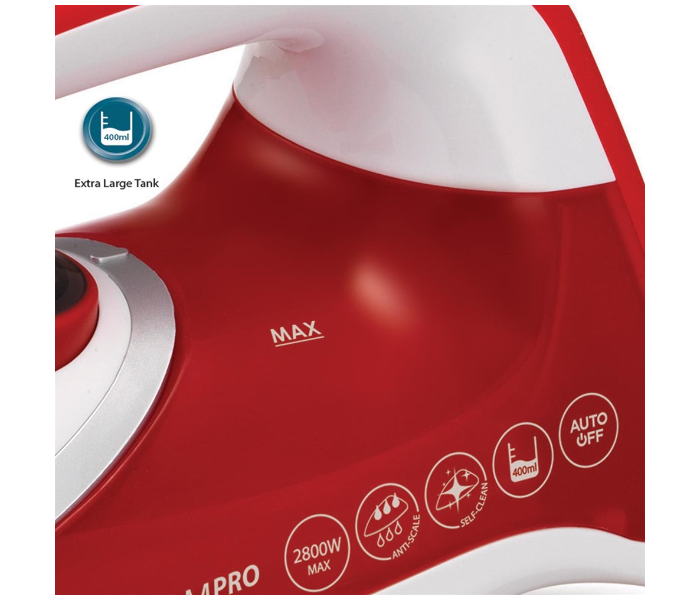 Morphy Richards 303124 Turbo Steam Pro Pearl Ceramic 2800W Steam Iron - Red and White - Zoom Image 3