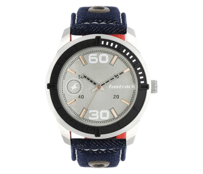 Fastrack 3189KL01 Grey Dial Blue Denim Strap Watch - Blue - Zoom Image 1