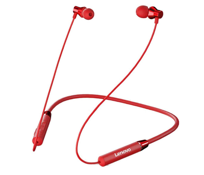 Lenovo HE05 Waterproof Noise Cancelling Magnetic Neckband In Ear Sports Bluetooth Earphone with Microphone - Red - Zoom Image 1