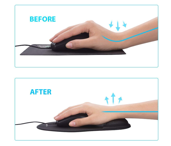 Trands TR-1323 Soft Gel Mouse Pad with Wrist Cushion - Black - Zoom Image 3