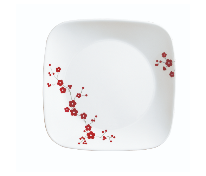 Corelle  1103191 26.7 cm  Lunch Plate Hanami Garden Square  - White - Zoom Image