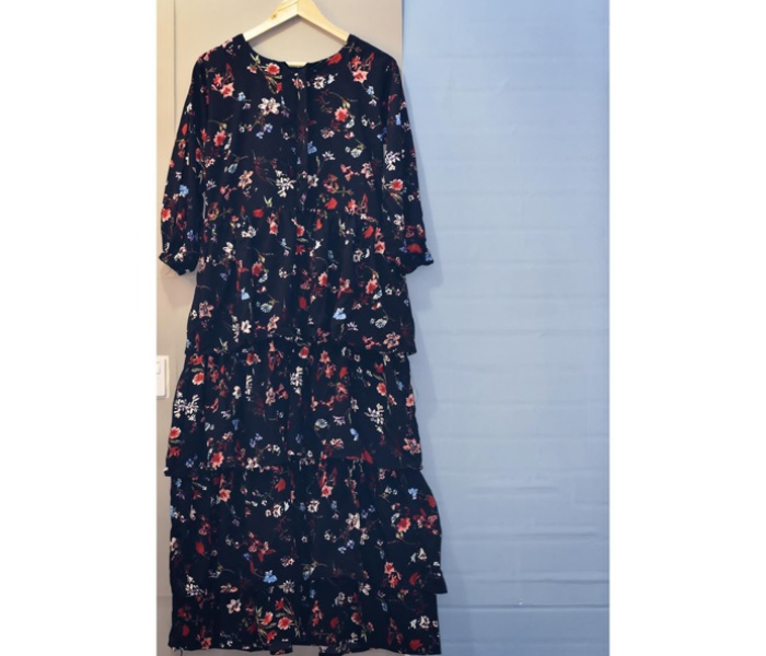 Kiwo Large Floral Flair Gown - Black and Red - Zoom Image