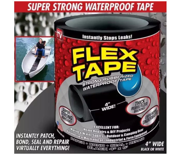 Super Strong Leakage Waterproof Super Flex Tape for Garden Hose Water Bonding - Black - Zoom Image 1