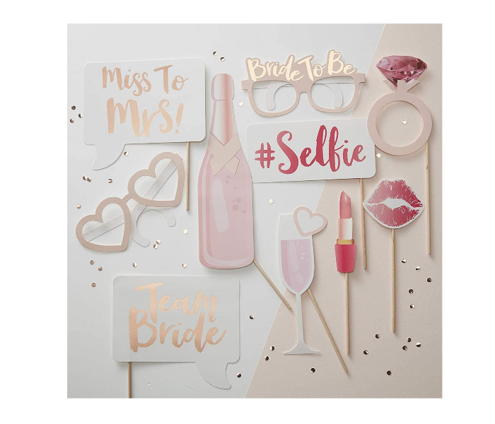 10 Piece Team Bride To Be Photo Booth Hen Party Photo Booth Prop Wedding Decoration Bridal Shower Bachelorette Party Supplies - Zoom Image 2