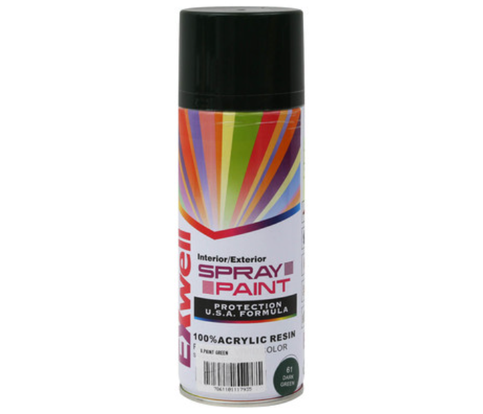 Exwell 280g Quick Drying Acrylic Spray Paint for Interior and Exterior Applications - Dark Green - Zoom Image 1