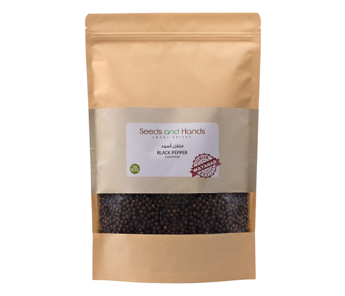 Seeds and Hands 1000g Tellicherry Special Extra Bold Black Pepper Kali Mirch Whole - Zoom Image