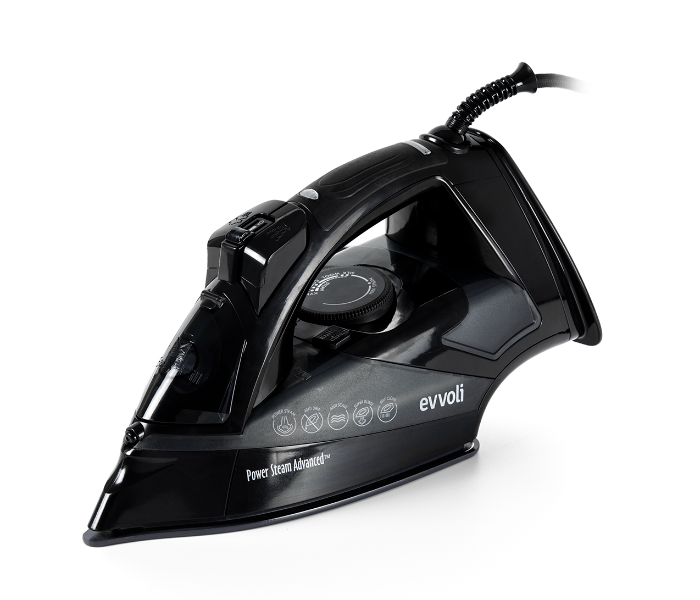 Evvoli  EVIR-5MB 2800W Ceramic Soleplate Steam Iron With Auto Shut-Off and Anti-Drip - Black - Zoom Image