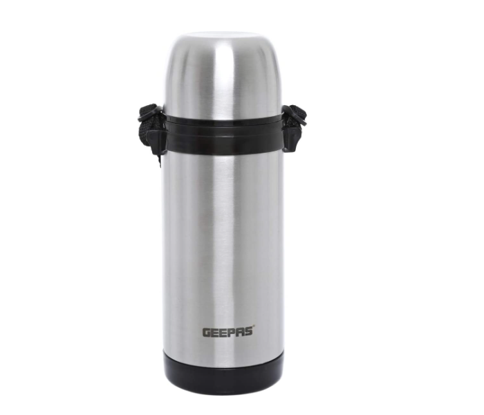 Geepas GSVF4115 0.6 Liter Steel Inner Vacuum Flask - Black and Silver - Zoom Image 1