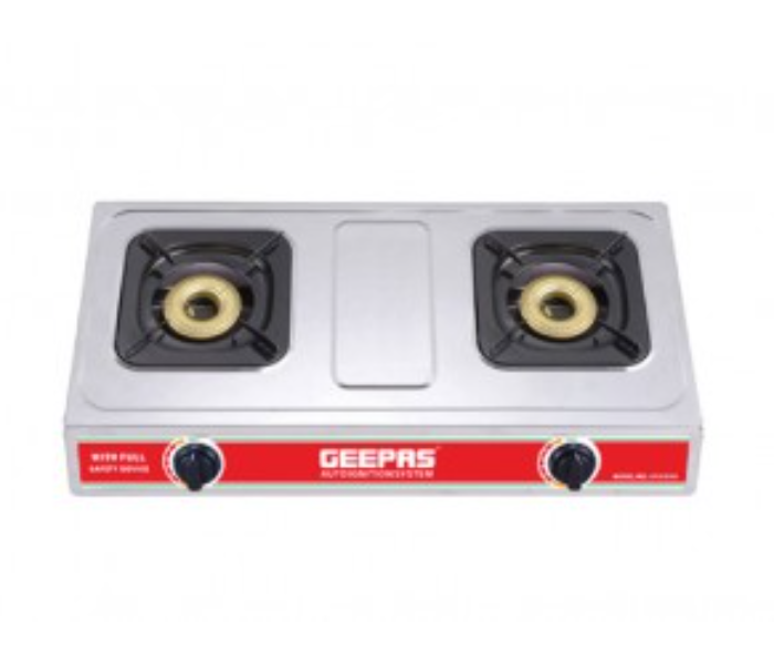 Geepas GK6898 Stainless Steel Double Gas Cooker - Silver - Zoom Image