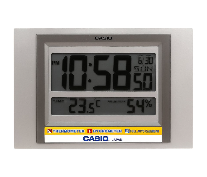 Casio ID-16S-8DF Square Resin Digital Wall Clock - Grey - Zoom Image 1