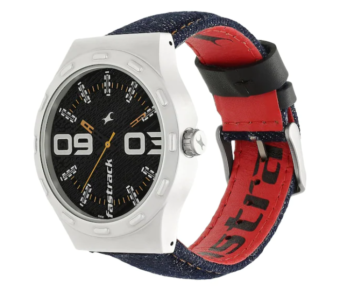 Fastrack 3183SL02 Black Dial Blue Denim Strap Watch - Blue - Zoom Image 2