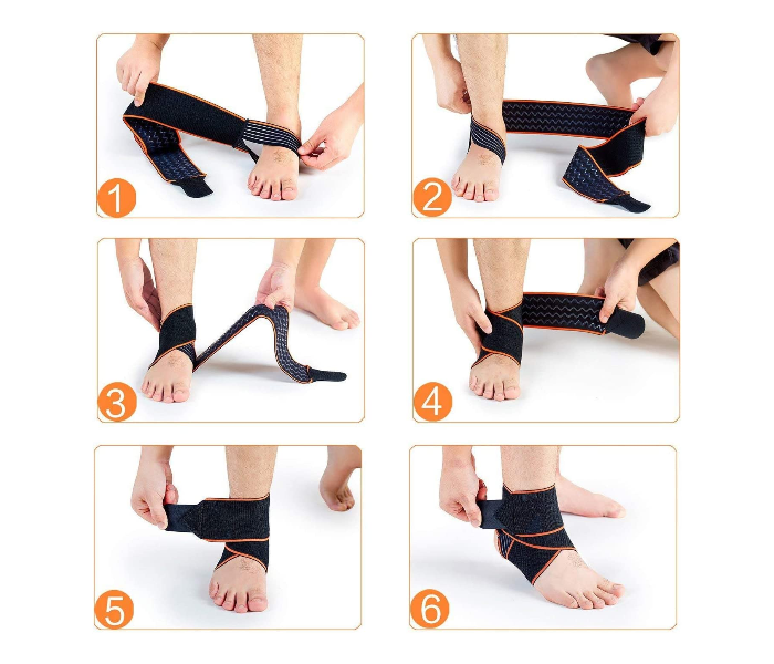 Adjustable Ankle Brace Support - Black - Zoom Image 4