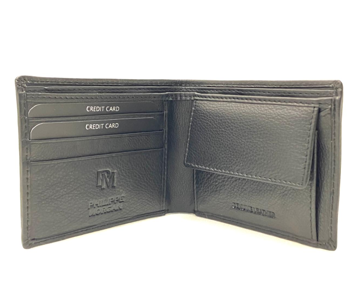 Philippe Morgan PM012 Leather Bifold Wallet for Men - Black - Zoom Image 2