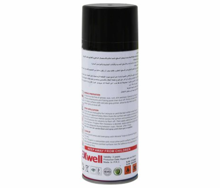 Exwell 280g Quick Drying Acrylic Spray Paint for Interior and Exterior Applications - Black - Zoom Image 2