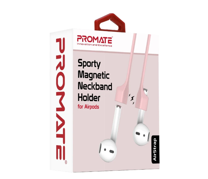 Promate AIRSTRAP Sporty Light Weight Neckband Holder for Airpods - Pink - Zoom Image 5