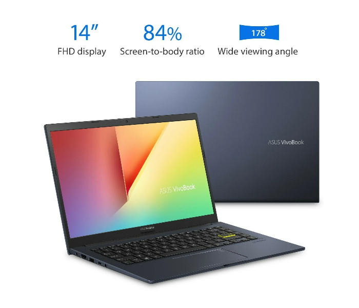 Asus VivoBook M413 AMD Ryzen 5-3500U 14 inch FHD 8GB RAM 256GB SSD Windows 10 - Bespoke Black - Zoom Image 5