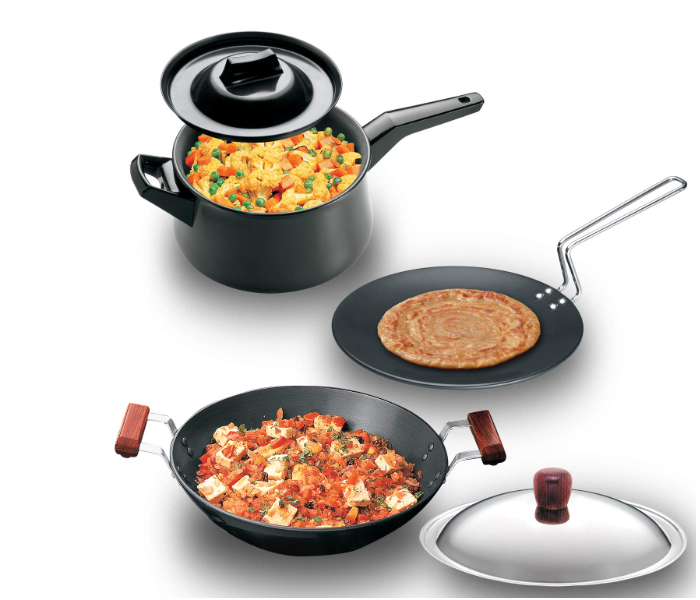 Hawkins Futura HW8001800 3 Piece Hard Anodised Cookware Set - Black - Zoom Image 1