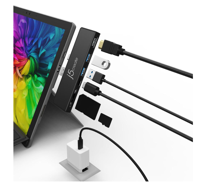 J5 Create JCD324 Ultra Drive Mini Dock for Surface Pro - Black - Zoom Image 4