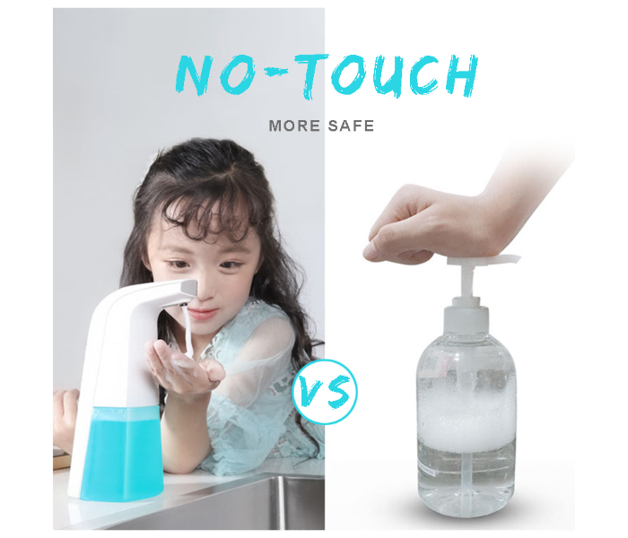 Hand Free Auto Motion Sensor Automatic Foaming Soap Dispenser For Bathroom - White and Blue - Zoom Image 4