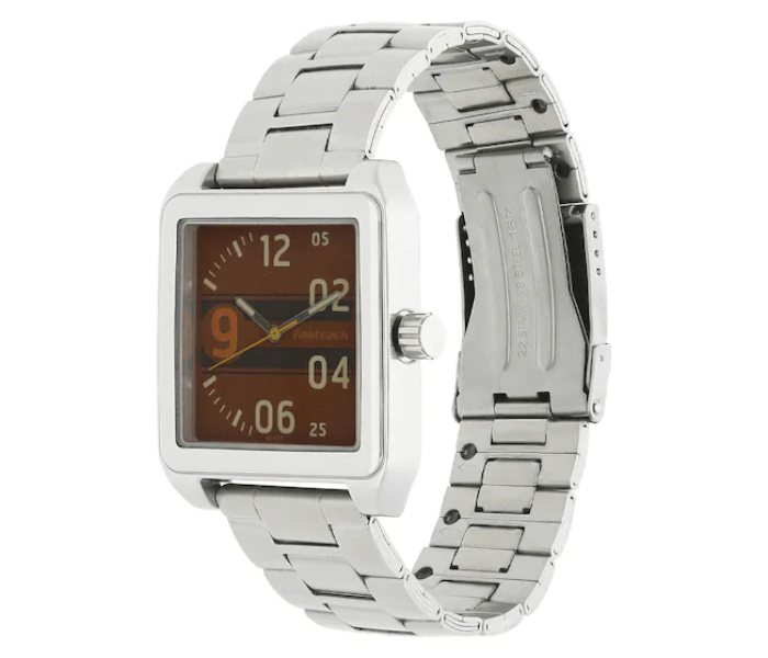 Fastrack NK3164SM02 Bare Basics Brown Dial Stainless Steel Strap Watch - Silver - Zoom Image 2