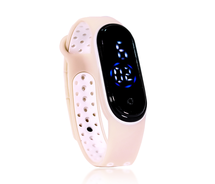 Jongo Perfect OK Dot Strap Band LED Watch - Biege and White - Zoom Image 1