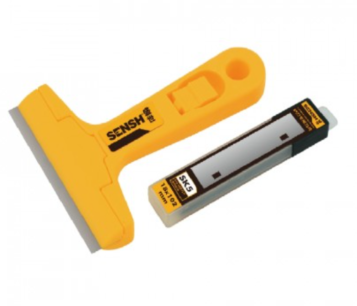 Sensh SH-11324 Cleaning Shovel Portable Knife Glass Floor Tiles Scraper Remover Blade Hand - Yellow - Zoom Image 1