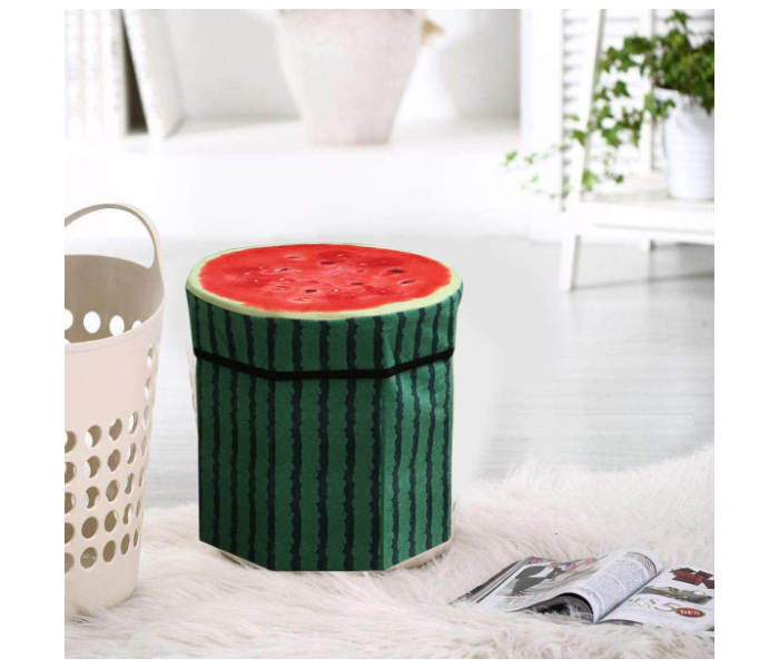 Creative Fruit Folding Storage Organizer Ottoman Storage Stool Small - Watermelon - Zoom Image 2