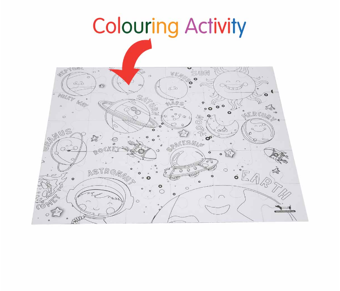 CocoMoco Kids 30 Pieces 2 in 1 Solar System Colouring Puzzle - Zoom Image 3