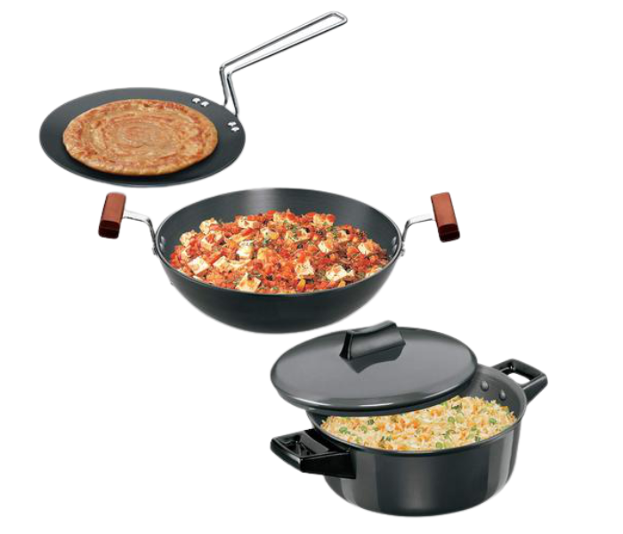 Hawkins Futura LS5 Set 4 Hard Anodised Cookware Set - Black - Zoom Image 2