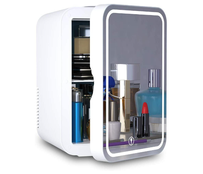 Mini Fridge 6 Litre Mirrored Door With LED Light Make Up Use Cosmetics  - Zoom Image 2