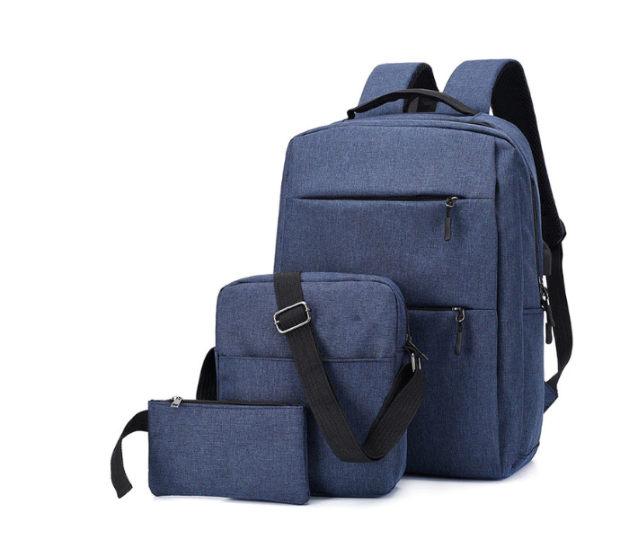 Ozy Set of 3 Backpack 15.6inch USB Charging Laptop Bag - Blue - Zoom Image