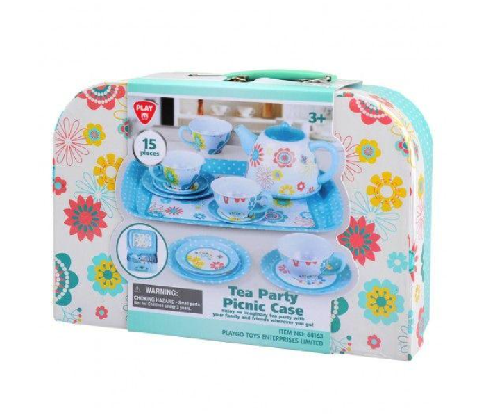 PlayGo 68163 Set of 15 Pieces Tea Party Picnic Case  Toy for Kids - Zoom Image