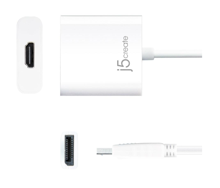 J5 Create JDA154 Display Port to HDMI Adapter - White - Zoom Image 3