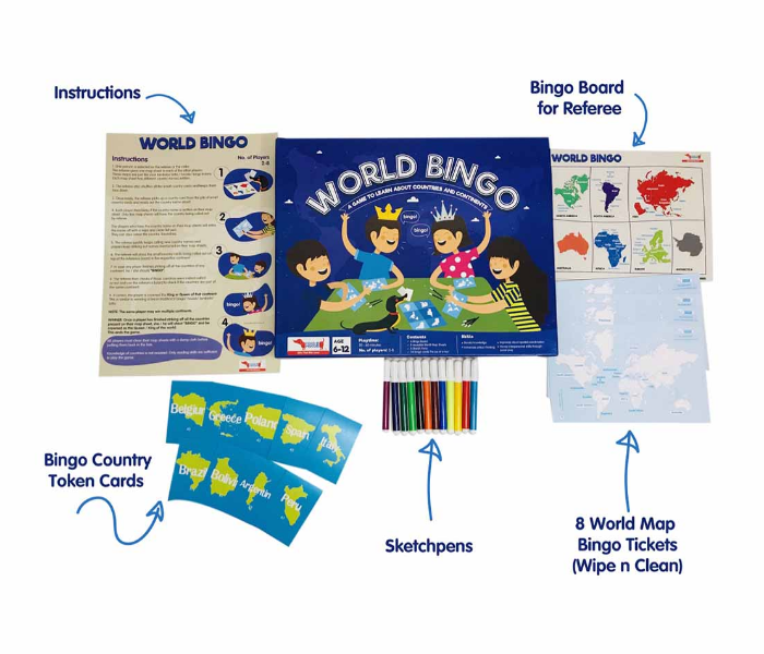 CocoMoco Kids World Bingo Geography Educational Game - Zoom Image 3