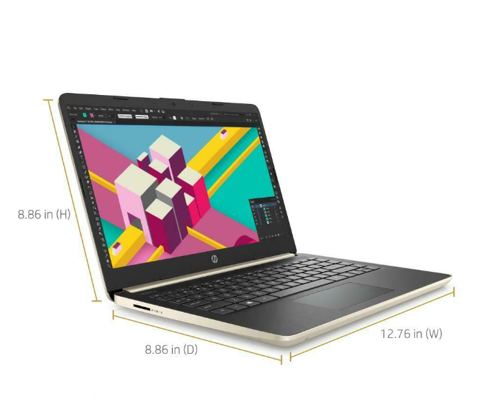 HP 14-DQ1038WM 14inch HD Intel Core i3-1005G1 4GB RAM 128GB SSD Windows 10S - Pale Gold - Zoom Image 4