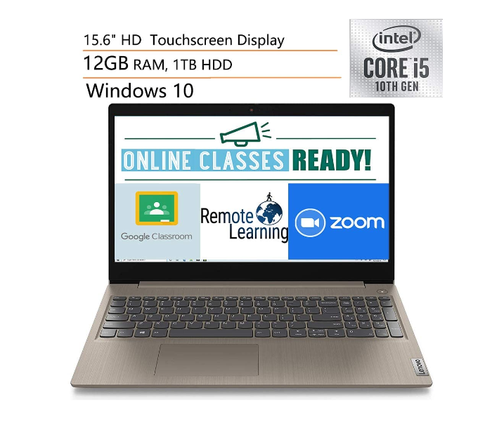 Lenovo IdeaPad 3 15.6 inch Intel Core i5-10210U 12GB RAM 1TB HDD Windows 10 Touchscreen Laptop - Almond - Zoom Image 2