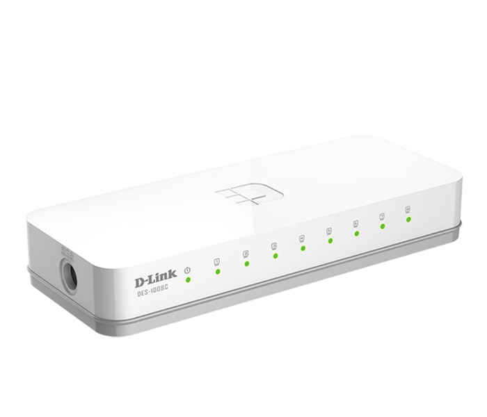 D-Link DL-SW-DES-1008AB 8 Port T-Unmanaged Switch - White - Zoom Image 2