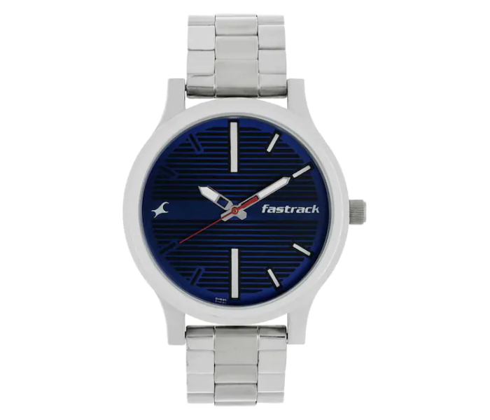 Fastrack 38051SM03 Fundamentals Blue Dial Stainless Steel Strap Watch for Men - Silver - Zoom Image 1