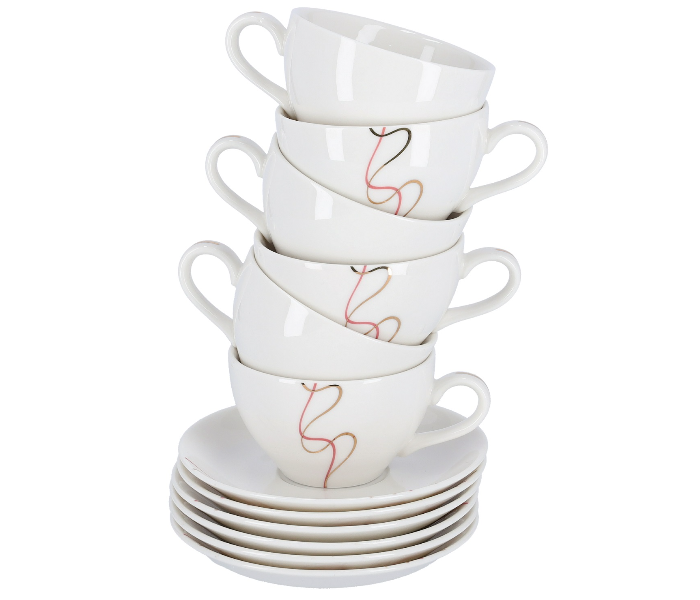 Royalford RF4307 Bone China Porcelain Cup & Saucer - 12 Pieces - Zoom Image 4