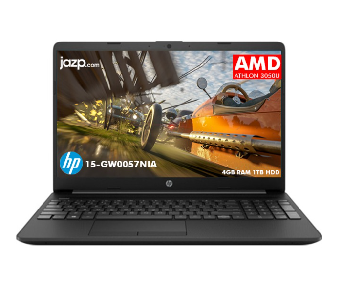 HP 15-GW0057NIA 15.6 Inch AMD Athlon 4GB RAM 1TB HDD  AMD Radeon Graphics DOS - Jet Black - Zoom Image 1