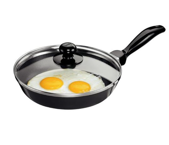 Hawkins Futura Q12 1 Litre Non Stick Frying Pan With Glass Lid - Black - Zoom Image 1