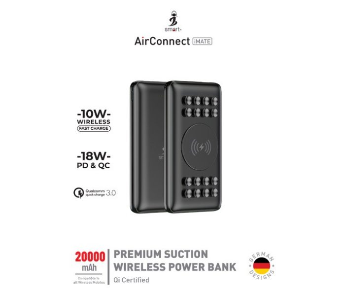 Smart AC20QCPD 20000mAh Wireless Power Bank - Black - Zoom Image 2