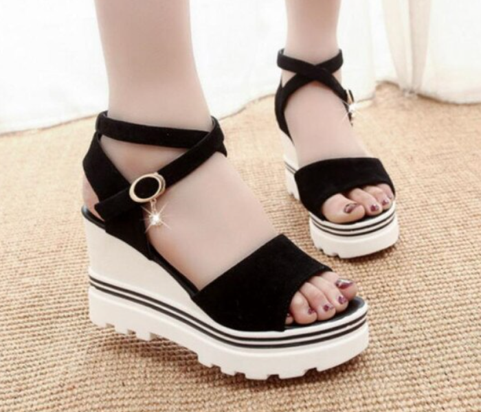 New Summer High Heels Wedges EU35 for Women – Black - Zoom Image 4