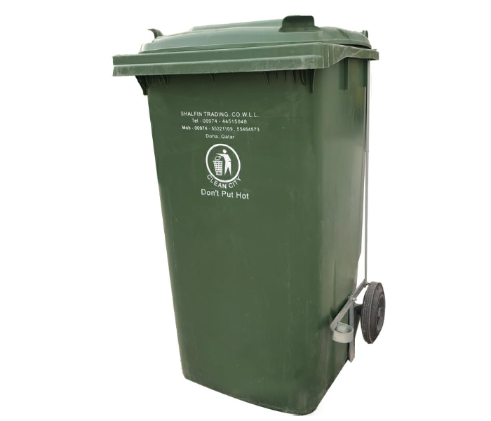 Container 240 Litre Garbage Bin With Pedal - Green - Zoom Image